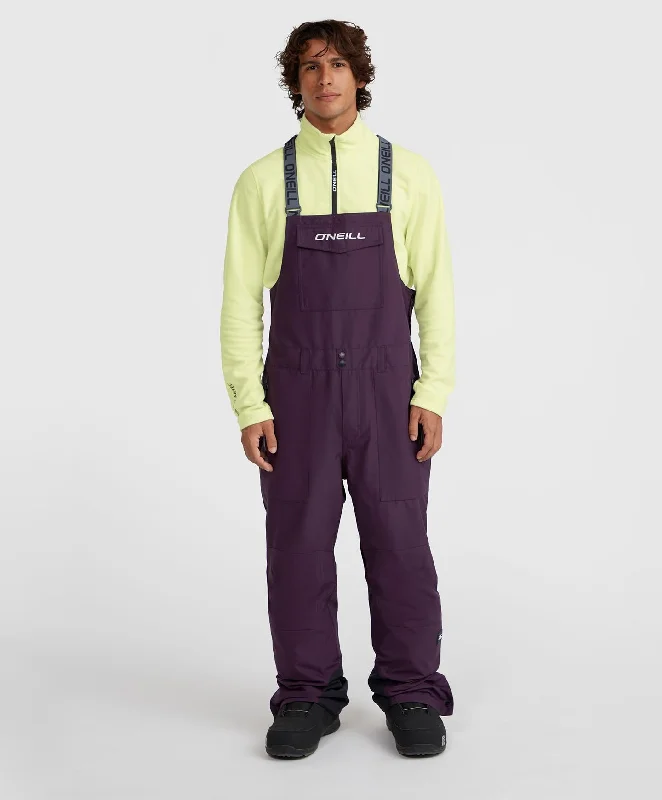 Men's O'Riginals Bib Relaxed Snow Pants - Midnight Plum Cotton Quality,