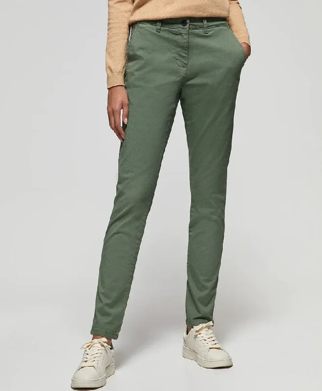 Olive Stretch Chino Pants (Women) Quality Skinny,