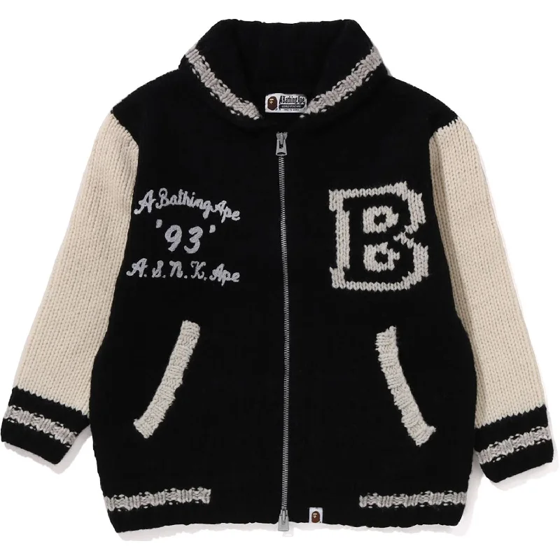 A BATHING APE COWICHAN CARDIGAN LADIES Silk Blend Satin Velvet