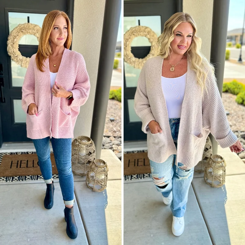 Hazel Blues® |  Azalea Oversized Cardigan in Two Colors Zippered Buttoned Snapped