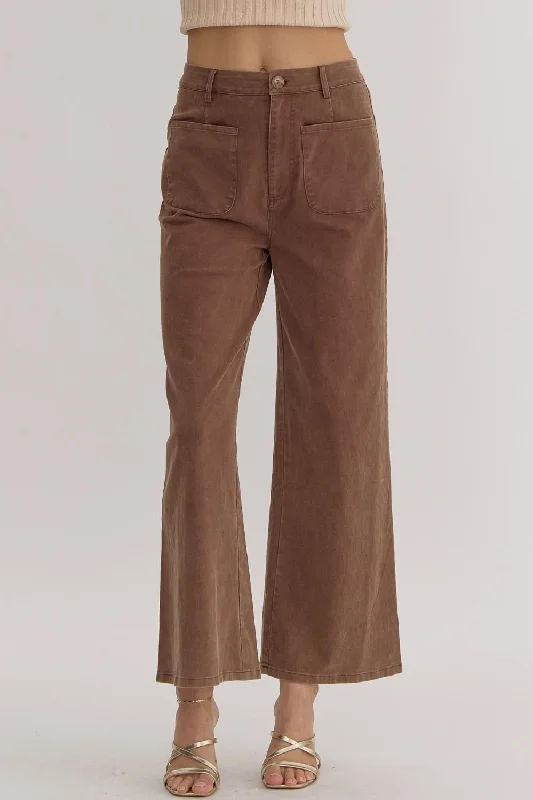 Solid High Waisted Wide Leg Pants Straight Trousers,