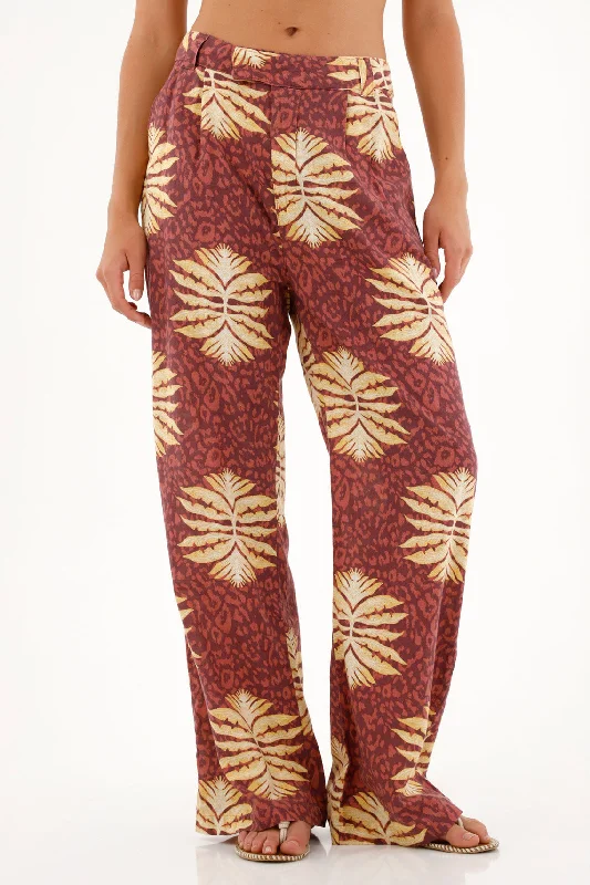 Women's Classic Printed Pants Denim Wide-Leg,