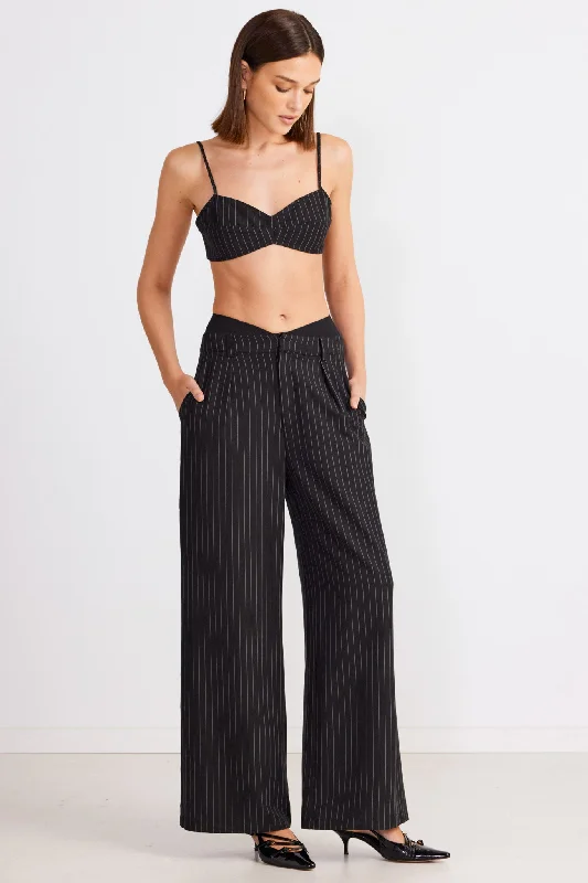 SNDYS THE LABEL ZADIE PANTS - BLACK Flared Best Seller,