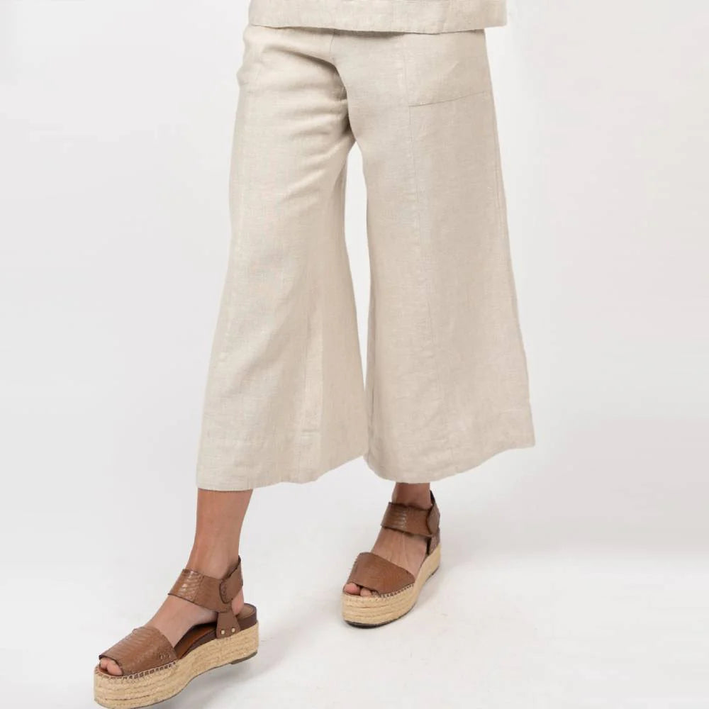 Linen Slouch Pocket Pant in Natural Free Shipping Denim,