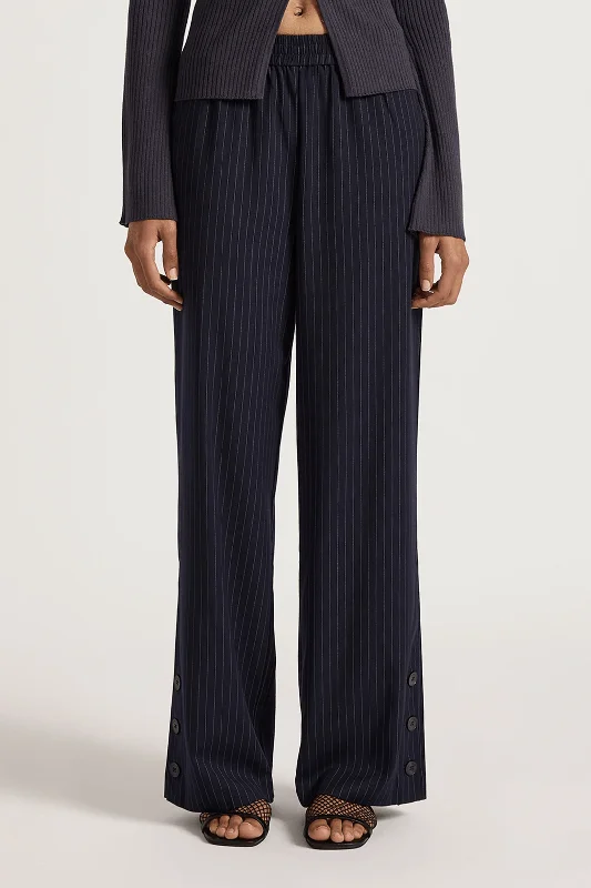 NUDE LUCY BAILEY PINSTRIPE PANT - NAVY Crop Discount,