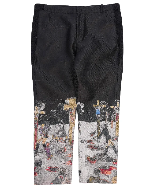 FW19 Crucifixion Embroidery Trousers Trousers Brand Named