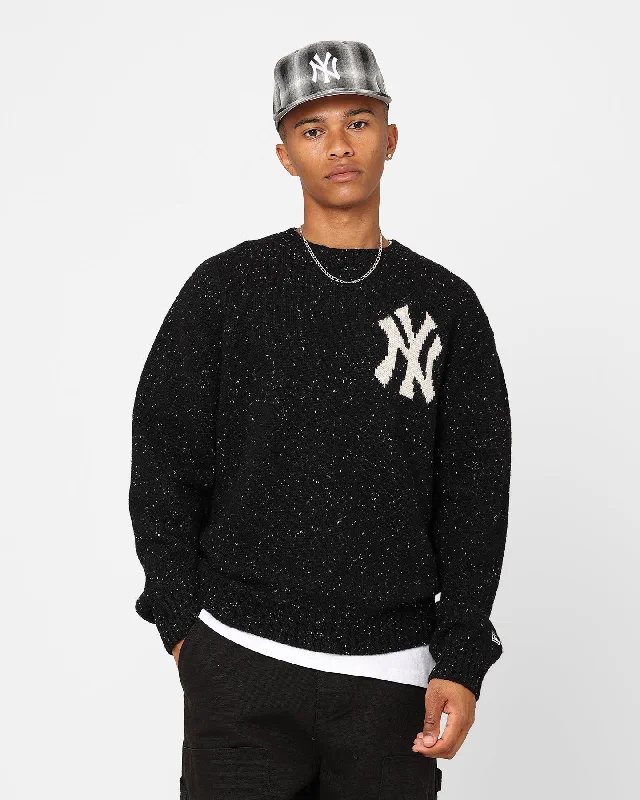 New Era New York Yankees Oversized Knit Sweater Black Spandex Blend Rayon Blend Denim Blend