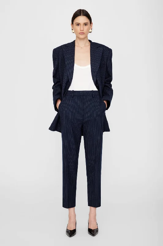 Blaine Trouser - Navy Pinstripe Trousers chic fashionable