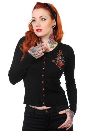 Banned Polkadot Anchor Cardigan Crew Neck V-Neck Turtle Neck