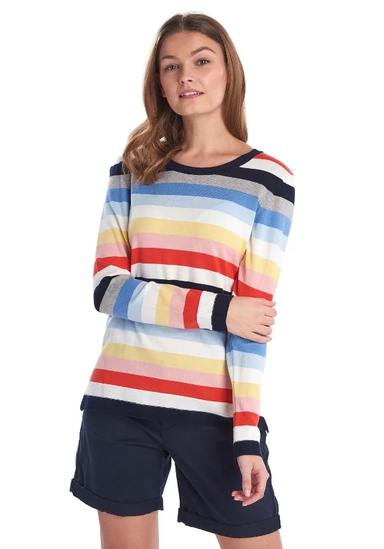 Barbour Womens Seaview Stripe Jumper, Multi Stretchy Elastic Breathable