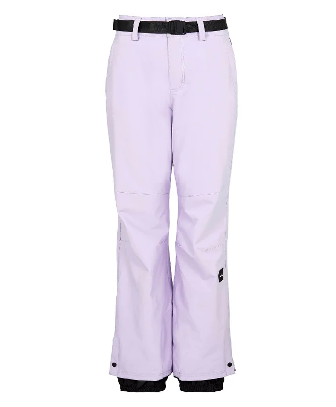 Women's Star Snow Pants - Purple Rose Stretch Trendy,