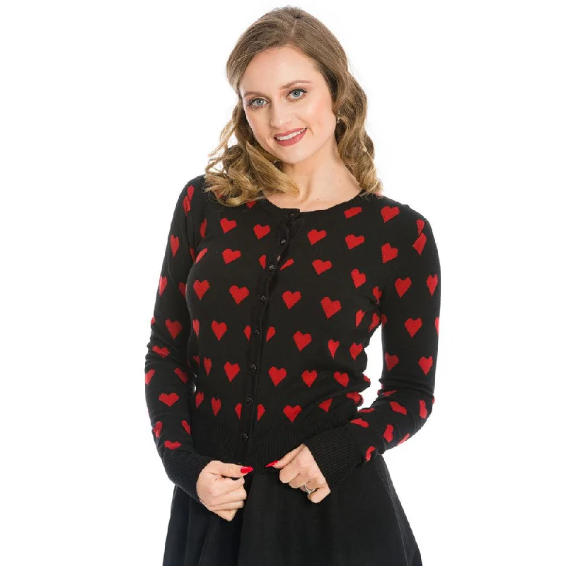 Banned Apparel True Love Cardigan in Black Seamless Knitted Crochet