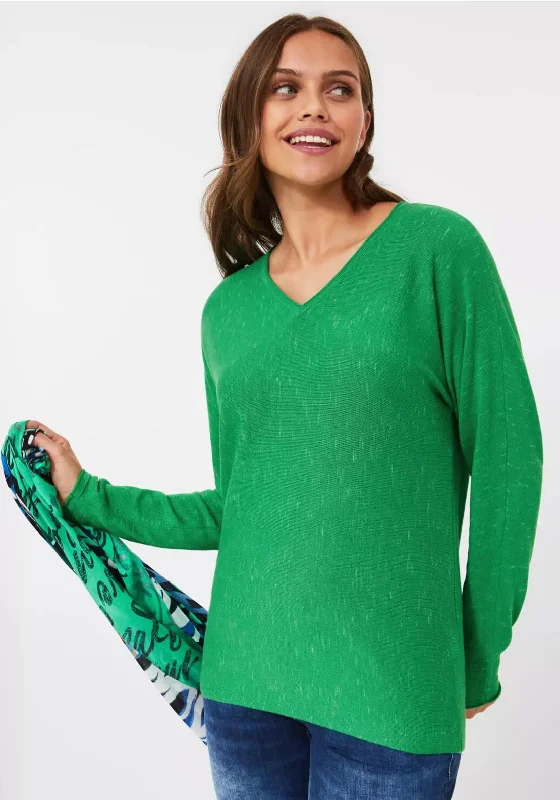 Cecil Dolman Sleeve Sweater, Radiant Green Mesh Fabric Canvas Fabric Denim Fabric