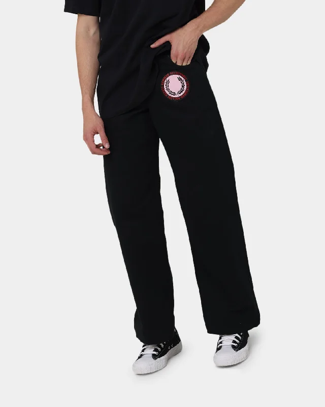 Fred Perry X Raf Simons Patched Denim Trousers Black Trousers Sale Discount