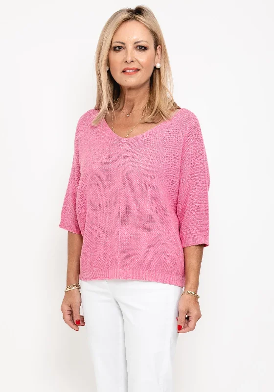 Seventy1 One Size Metallic Detail Knit Jumper, Pink Anti-Pilling Anti-Shrink Durable