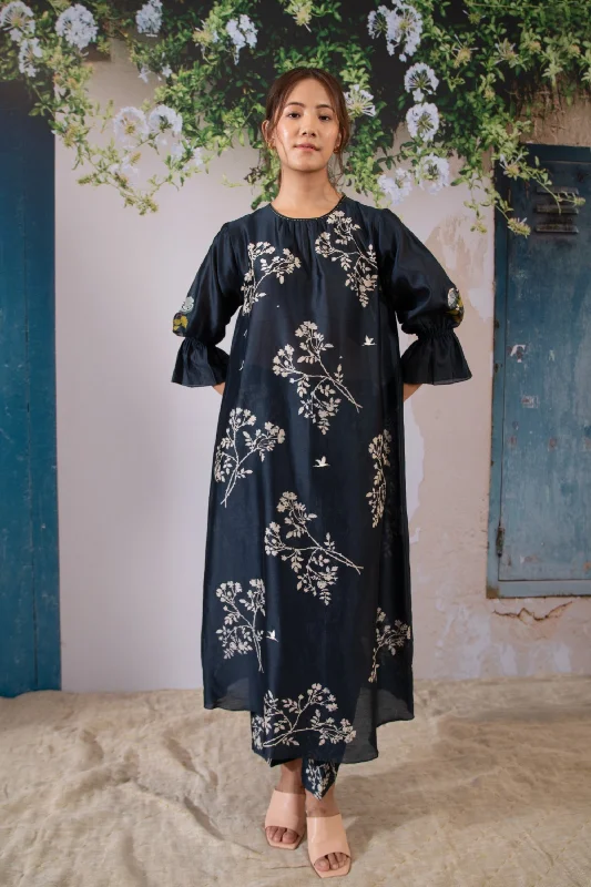 Indigo Kurta and Pant Set Stretch Trendy,