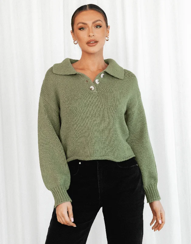 Britney Jumper (Green) Stylish Fashionable Trendy