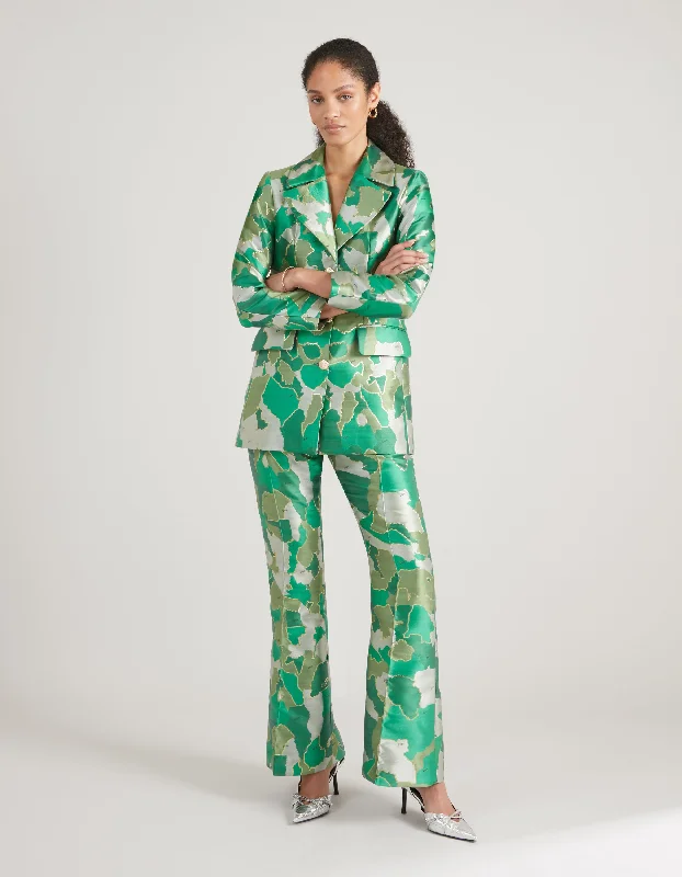 Kelly Green AfroCamo Jacquard Trousers Trousers Fall Fleece