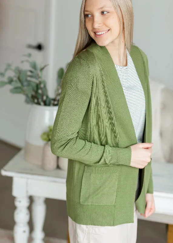 Sage Long Sleeve Sweater Cardigan - FINAL SALE Notch Collar Peter Pan Collar Cowl Neck