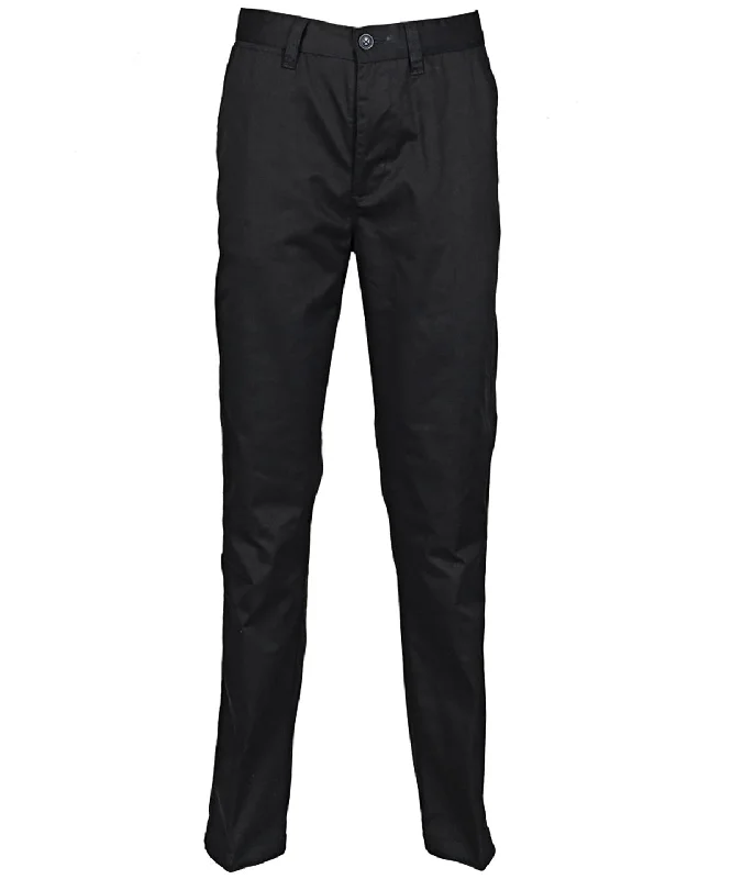 Black - Women's 65/35 flat fronted chino trousers Trousers Gym Athletic