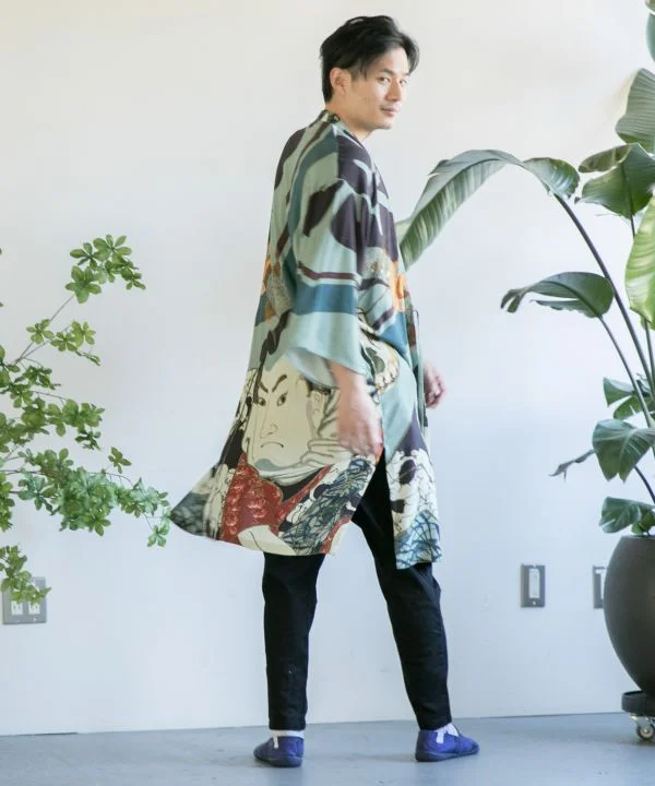 UKIYOE HAORI Cardigan Notch Collar Peter Pan Collar Cowl Neck