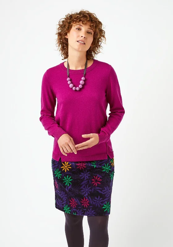 White Stuff Meadow Wool Blend Jumper, Purple Open Front Closed Front Wrap Front